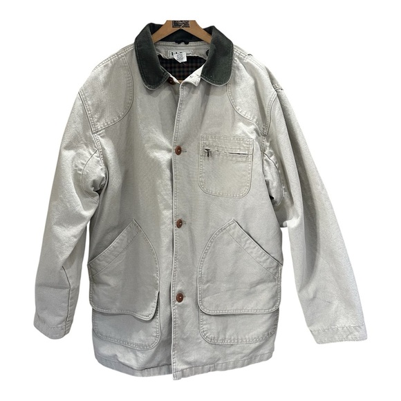 Vintage LL Bean Men’s Flannel Lined Canvas Barn Chore Coat Large USA Made READ - Picture 3 of 12